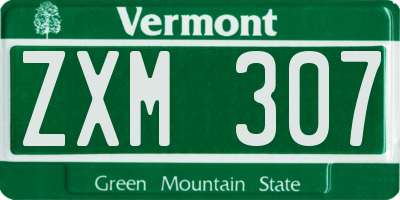 VT license plate ZXM307