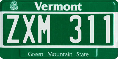 VT license plate ZXM311
