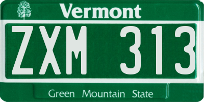 VT license plate ZXM313