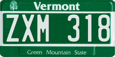 VT license plate ZXM318