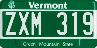 VT license plate ZXM319