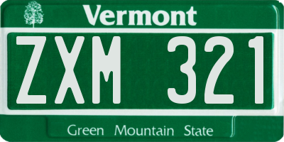 VT license plate ZXM321