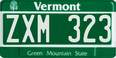 VT license plate ZXM323
