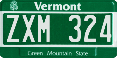VT license plate ZXM324