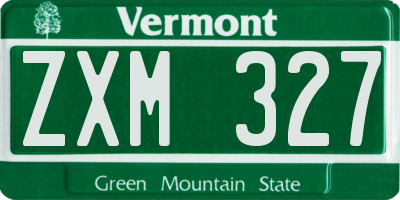 VT license plate ZXM327