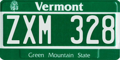 VT license plate ZXM328