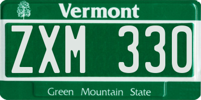 VT license plate ZXM330
