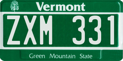 VT license plate ZXM331