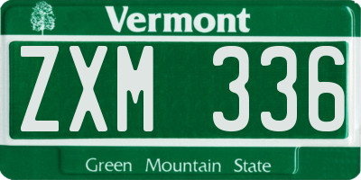 VT license plate ZXM336