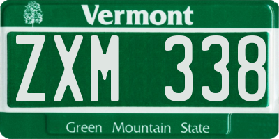 VT license plate ZXM338