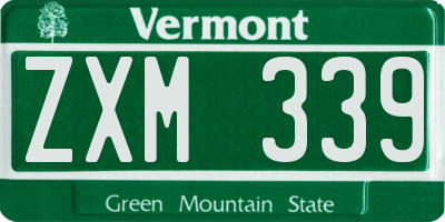 VT license plate ZXM339
