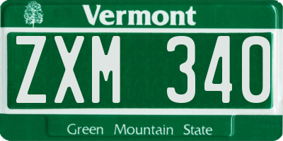 VT license plate ZXM340