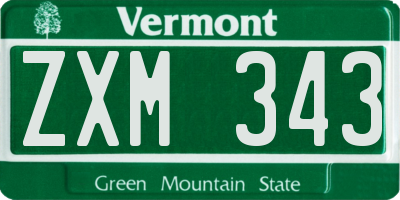 VT license plate ZXM343