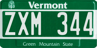 VT license plate ZXM344