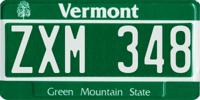 VT license plate ZXM348