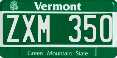 VT license plate ZXM350