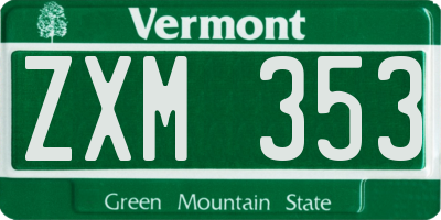 VT license plate ZXM353
