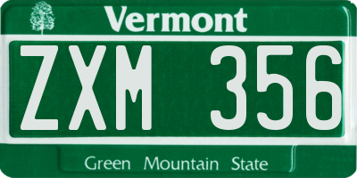 VT license plate ZXM356