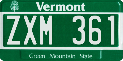 VT license plate ZXM361