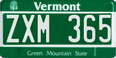 VT license plate ZXM365