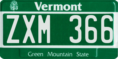 VT license plate ZXM366