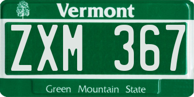 VT license plate ZXM367