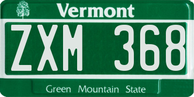 VT license plate ZXM368