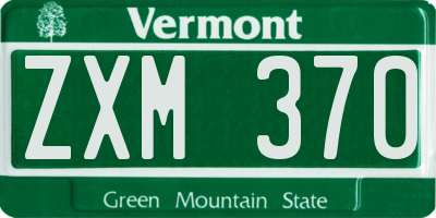 VT license plate ZXM370
