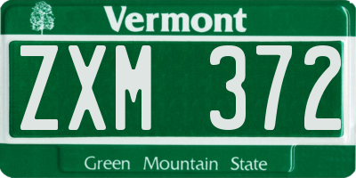VT license plate ZXM372