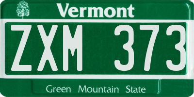 VT license plate ZXM373