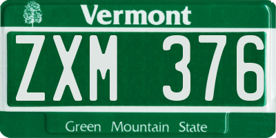 VT license plate ZXM376