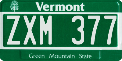 VT license plate ZXM377