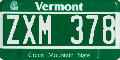 VT license plate ZXM378