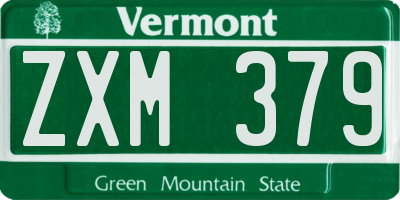 VT license plate ZXM379