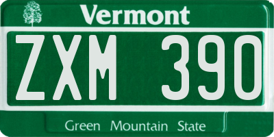 VT license plate ZXM390