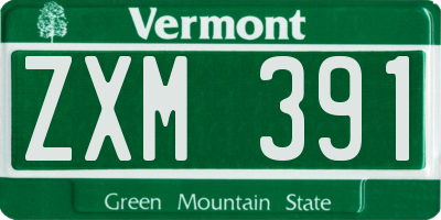 VT license plate ZXM391