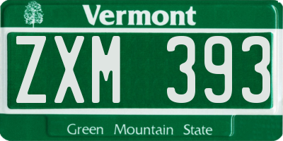 VT license plate ZXM393