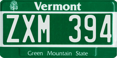 VT license plate ZXM394