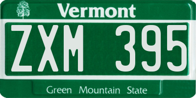 VT license plate ZXM395
