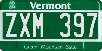 VT license plate ZXM397