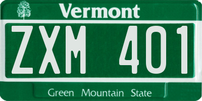 VT license plate ZXM401