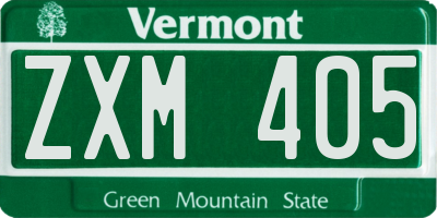 VT license plate ZXM405