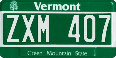 VT license plate ZXM407