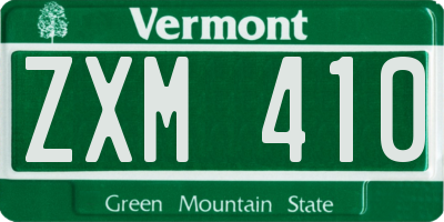 VT license plate ZXM410