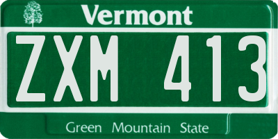 VT license plate ZXM413