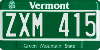VT license plate ZXM415