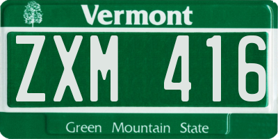 VT license plate ZXM416