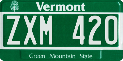 VT license plate ZXM420