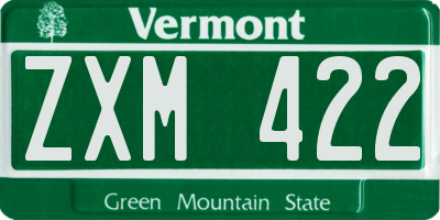 VT license plate ZXM422