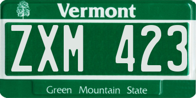 VT license plate ZXM423